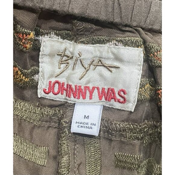 Johnny Was Calme Biya JWLA Workshop Embroidered Provenza Drawstring Pants M - Picture 7 of 8